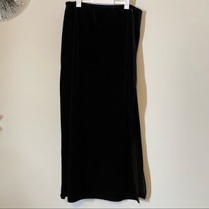 Black Velvet Midi Skirt